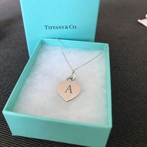 Tiffany & Co. Sterling Sliver Letter Charm & Chain